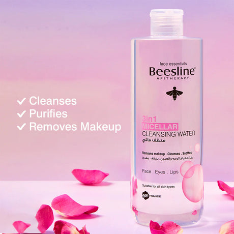 Beesline 3-In-1 Fragrance Free Micellar Cleansing Water for Face, Eyes & Lips 400ml