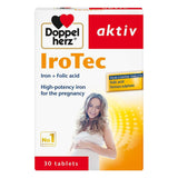 أقراص Doppelherz aktiv IroTec Iron + حمض الفوليك لدعم الحمل، عبوة من 30 قرصًا