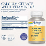 Solaray Calcium Citrate 1000 mg With Vitamin D3 Capsule 90's