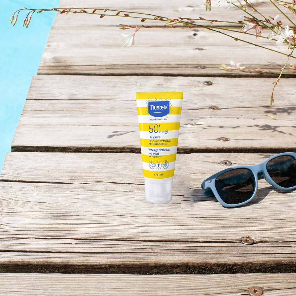 Mustela Very High Protection SPF50+ Sunscreen Lotion For Face and Body, Water Resistant 100ml