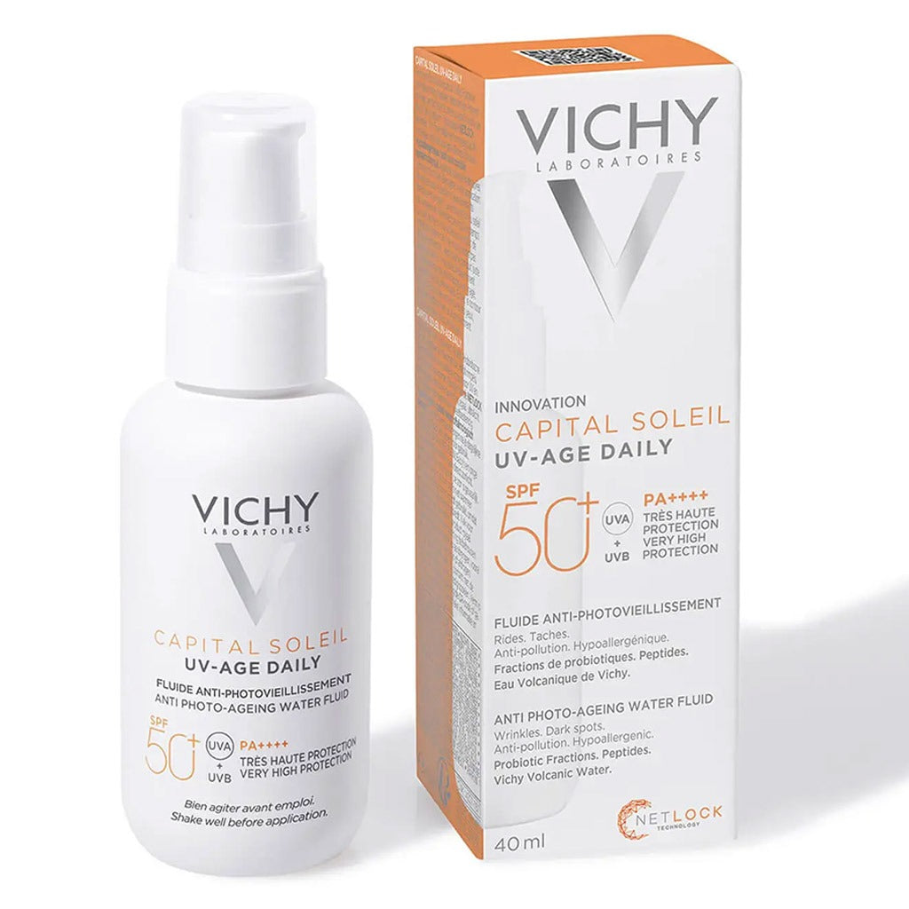 فيشي كابيتال سوليل UV-Age Daily SPF50+ PA++++ واقي شمسي سائل مضاد للشيخوخة مع النياسيناميد 40 مل