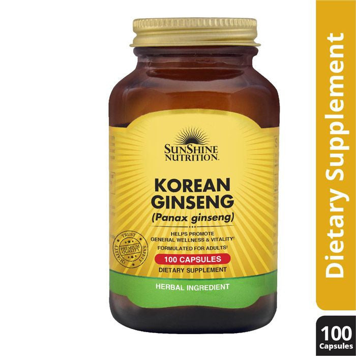 Sunshine Nutrition Korean Ginseng 100 Capsules