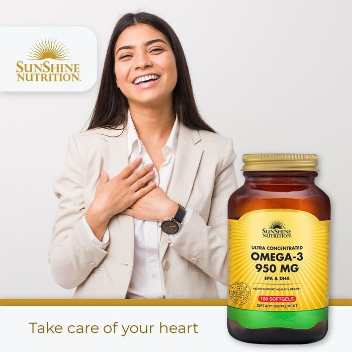 Sunshine Nutrition Ultra Concentrate Omega-3 950mg EPA & DHA 100 Softgels Sunshine Nutrition