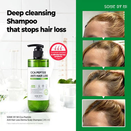 Some by Mi Cica Peptide Anti Hair Loss Derma Scalp Shampoo Green 285ml