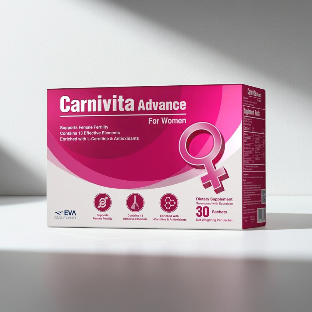 l carnitine female fertility Eva Pharma Carnivita Advance for Women – L-Carnitine & Antioxidant Sachets (Pack of 30)